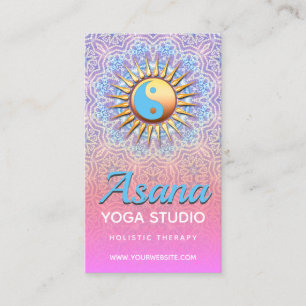 Cartes de visite holistiques pourpres roses