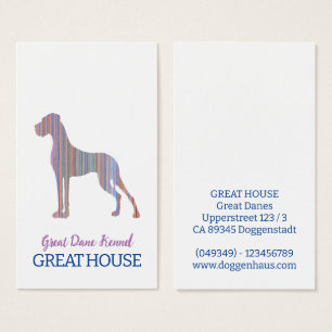Cartes de visite Illustration Dogue Allemand Paste