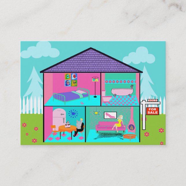 Cartes de visite immobiliers de Dream House (Devant)