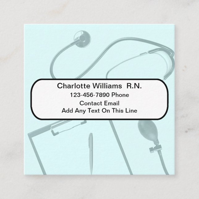 Cartes de visite infirmiers professionnels Médical (Devant)