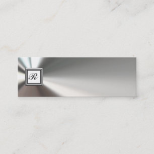 Cartes de visite initiaux en métal d'argent de