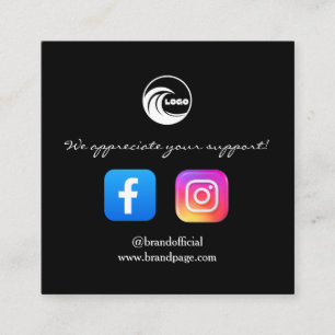 Cartes de visite Instagram Facebook QR Display
