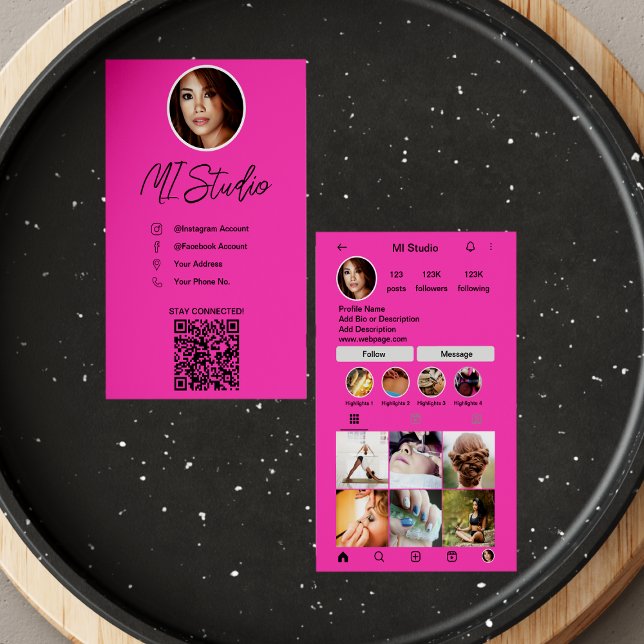 Cartes de visite Instagram, Influenceur, Esthétiqu (Créateur téléchargé)