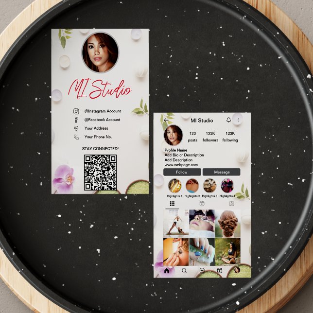 Cartes de visite Instagram, Influenceur, Esthétiqu (Créateur téléchargé)