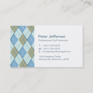 Cartes de visite instructeur de golf motif marron 