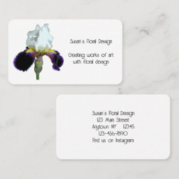 Cartes de visite Iris Violet et Blanc