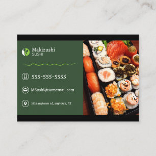 Cartes de visite japonais de sushi