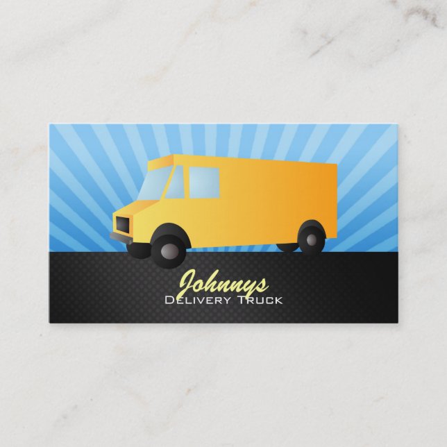 Cartes de visite jaunes de camion de boîte (Devant)