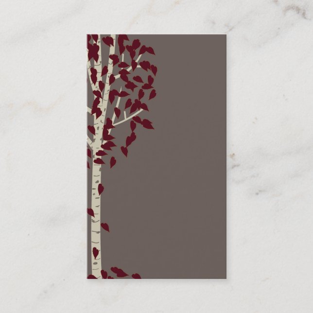 Cartes de visite jaunes gris d'arbre d'Aspen (Devant)