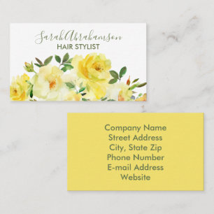 Cartes de visite Jaunes Roses Soleil Beauté