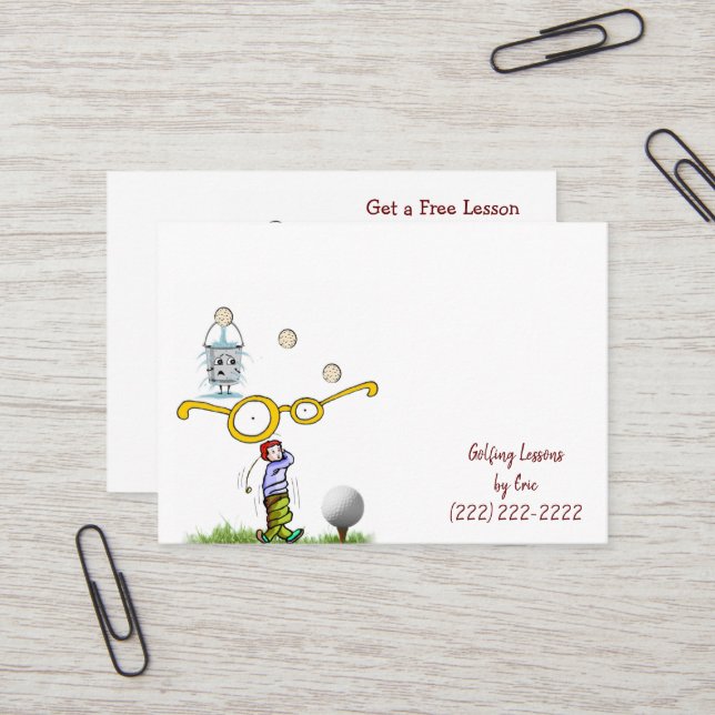 Cartes de visite, leçons de golf Cartes de visite (Devant/Arrière en situation)
