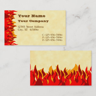 Cartes de visite Lettres occidentales Flammes roug