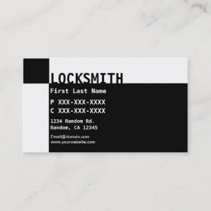Cartes de visite Locksmith noir blanc
