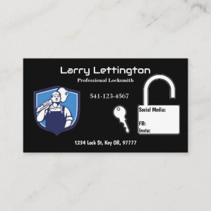 Cartes de visite Locksmith professionnels simples