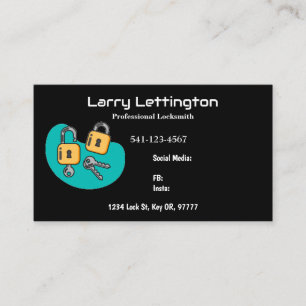 Cartes de visite Locksmith professionnels simples