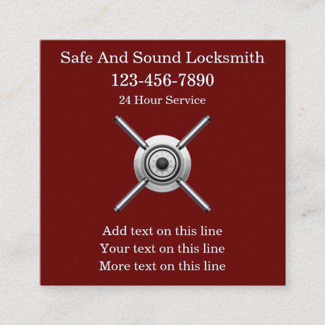 Cartes de visite Locksmith uniques (Devant)