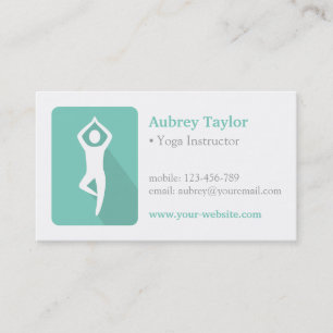 Cartes de visite Logo Pose de l'Arbre Vert Yoga