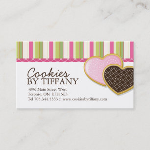Cartes de visite lunatiques de biscuits de coeur