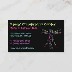 Cartes de visite lunatiques de chiropractie