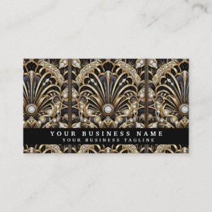 Cartes de visite Luxe Noir et Or Art Déco