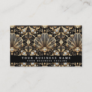 Cartes de visite Luxe Noir et Or Art Déco
