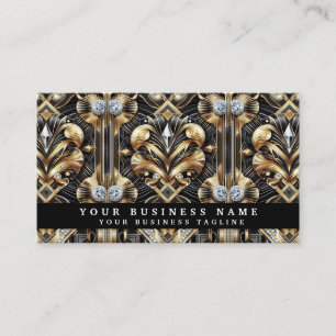 Cartes de visite Luxe Noir et Or Art Déco