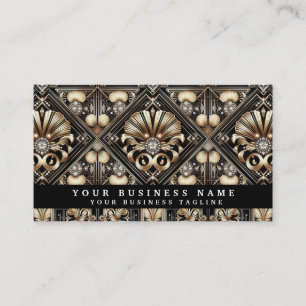Cartes de visite Luxe Noir et Or Art Déco