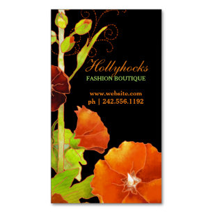 Cartes de visite magnétiques floraux de Hollyhocks