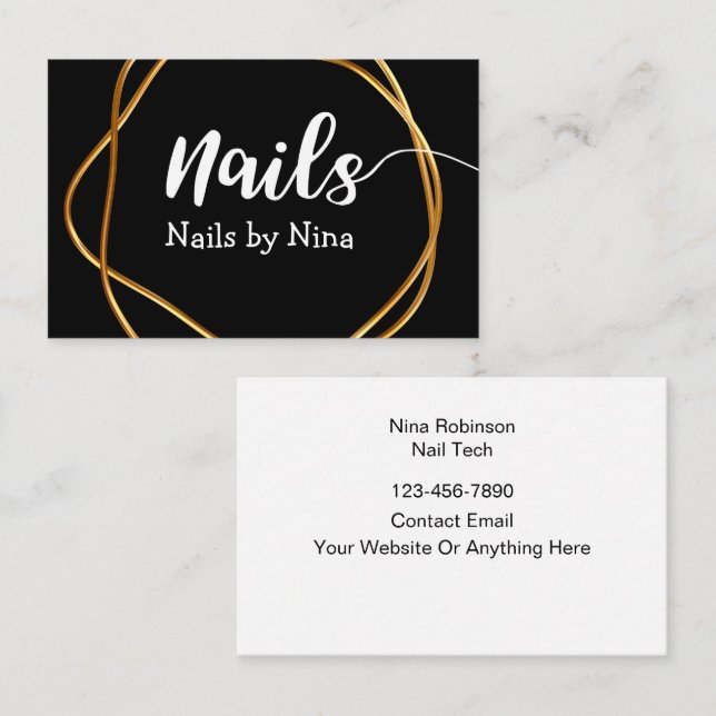 Cartes de visite manicuristes de technologie des o (Devant / Derrière)