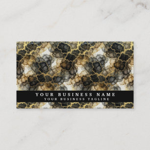 Cartes de visite Marbre Encre Alcoolique N&B + Or