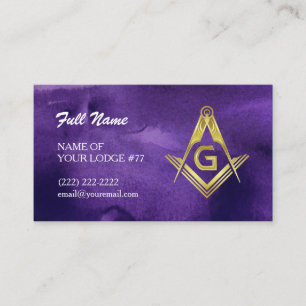 Cartes de visite Masonic Grand Lodge   Purple & Or