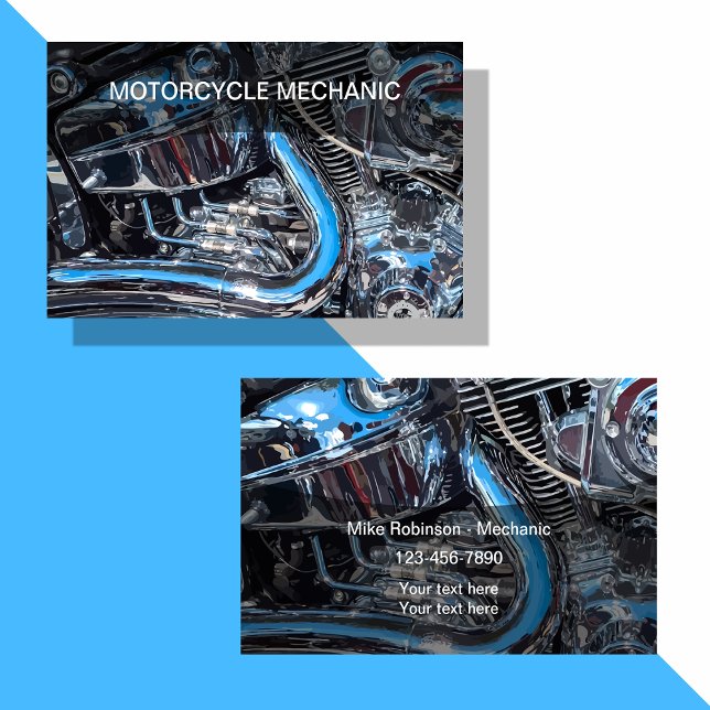 Cartes de visite mécaniques à deux côtés de moto (Créateur téléchargé)