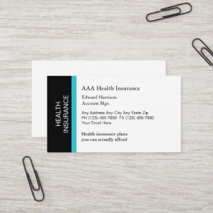 Cartes de visite Médicale d'assurance maladie