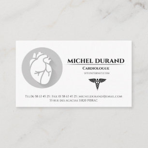 Cartes de visite Médicales Cardiologue