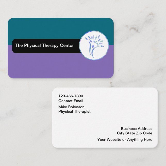 Cartes de visite Médicales de physiothérapeute (Devant / Derrière)
