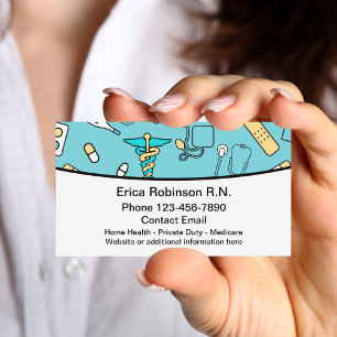Cartes de visite Médicales de thème Infirmière