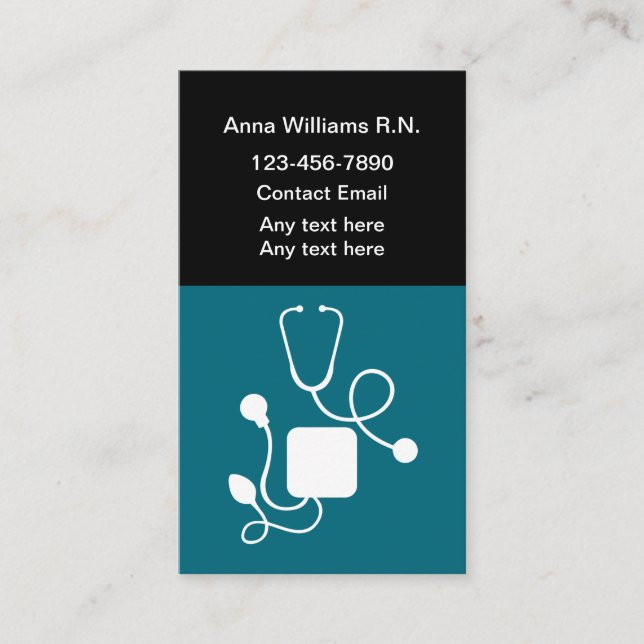Cartes de visite Médicales d'infirmières (Devant)