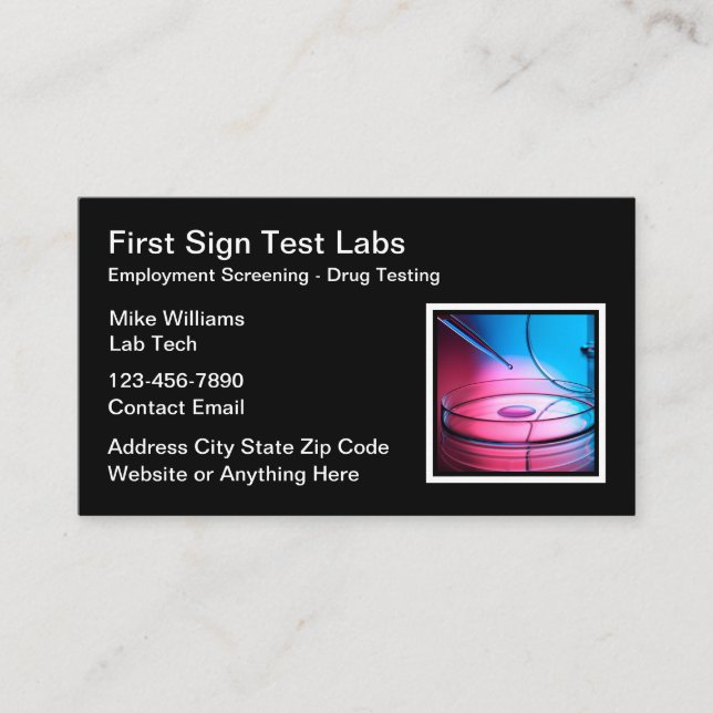 Cartes de visite Médicales du laboratoire de contr (Devant)