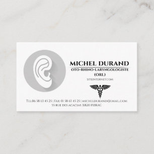 Cartes de visite Médicales ORL oto-rhino-laryngo
