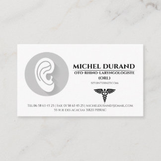 Cartes de visite Médicales ORL oto-rhino-laryngo