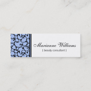 Cartes de visite micro de beauté bleue de damass