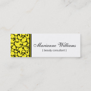 Cartes de visite micro de beauté jaune de damass