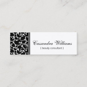 Cartes de visite micro de beauté noire de damass