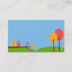 Cartes de visite mignons de hibou
