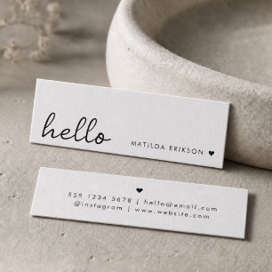 Cartes de visite minimales   Simple Hello Mini bla