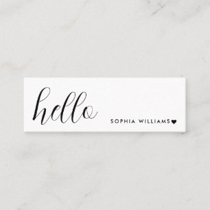 Cartes de visite minimales   Simple Hello Mini Bla