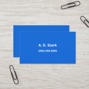 Cartes de visite minimalistes bleu moyen