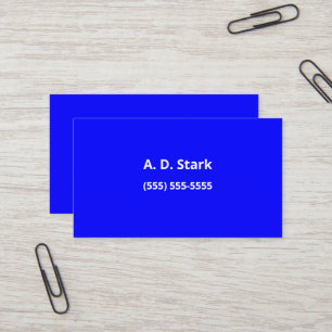Cartes de visite minimalistes bleu vif