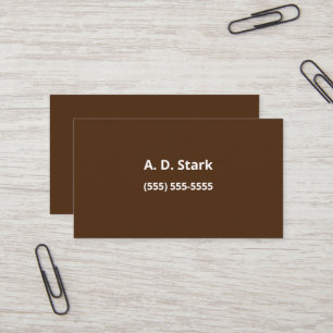 Cartes de visite minimalistes Brown foncés
