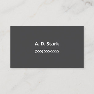 Cartes de visite minimalistes gris foncé